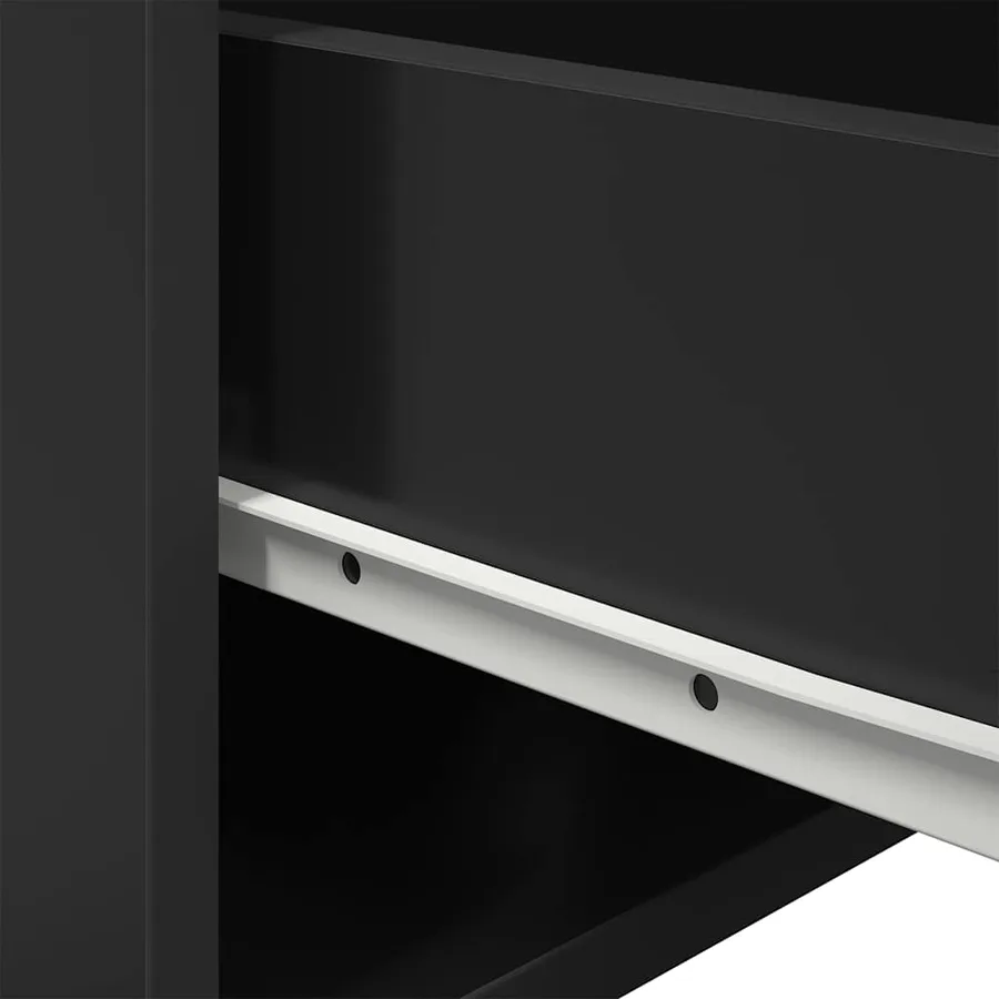 Table de chevet murale avec lumières LED noir - 12