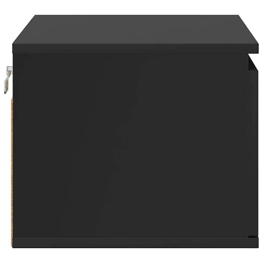 Table de chevet murale avec lumières LED noir - 8
