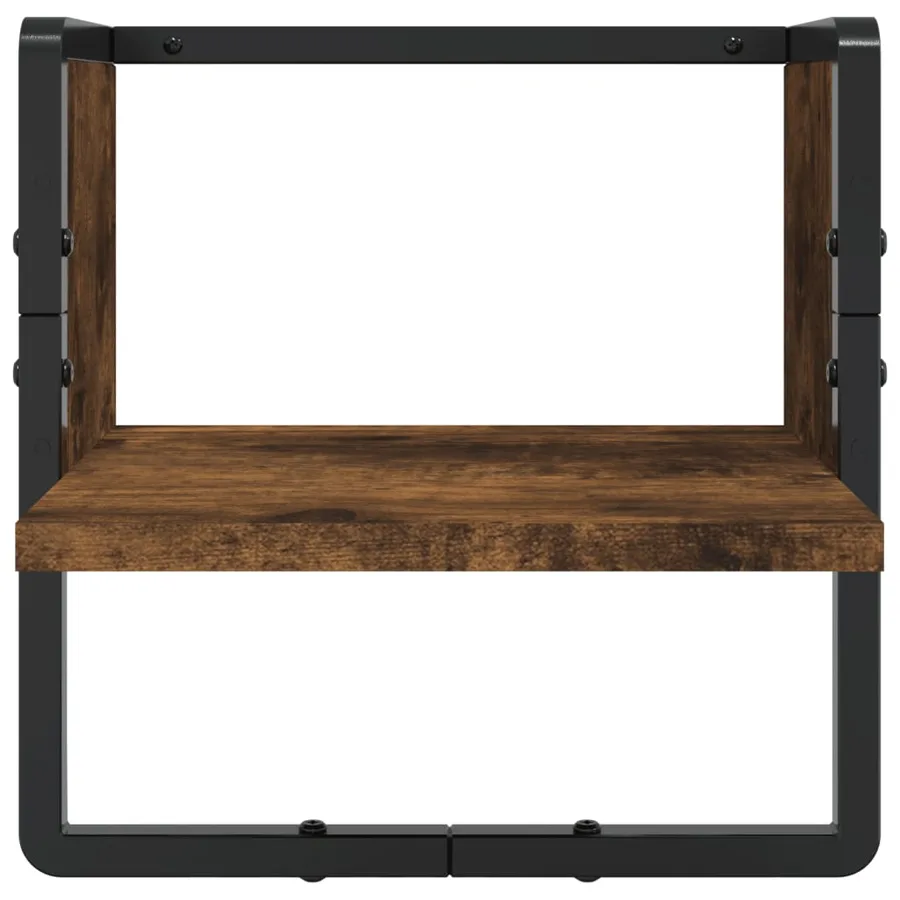 Ensemble d'étagères murales avec barres 4 pcs chêne fumé - 5