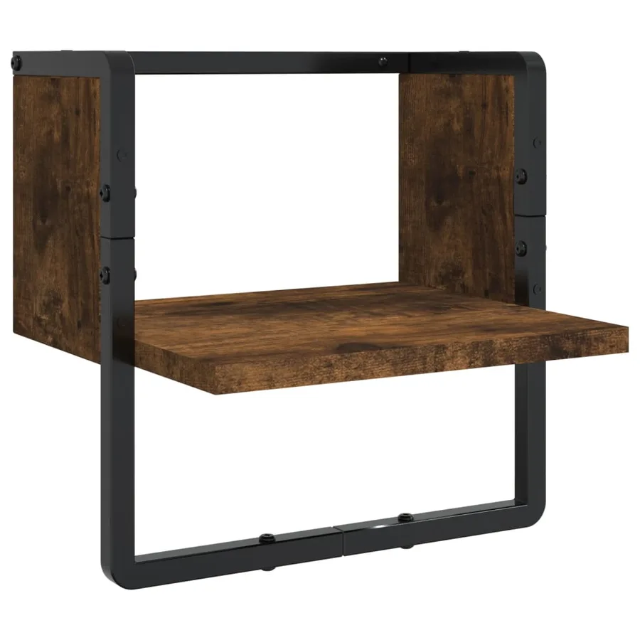 Ensemble d'étagères murales avec barres 4 pcs chêne fumé - 6