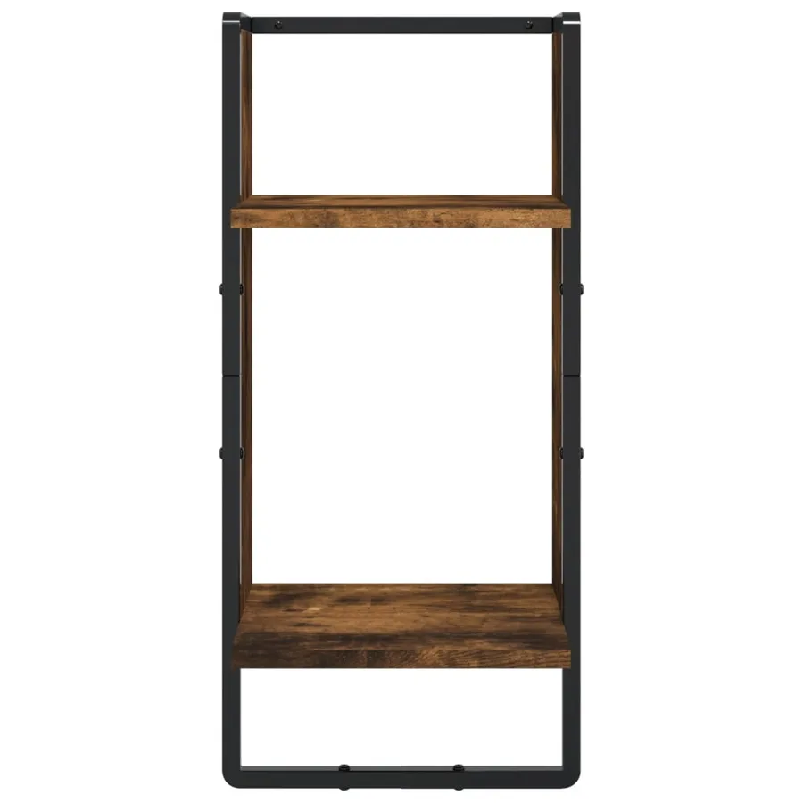 Ensemble d'étagères murales avec barres 4 pcs chêne fumé - 7