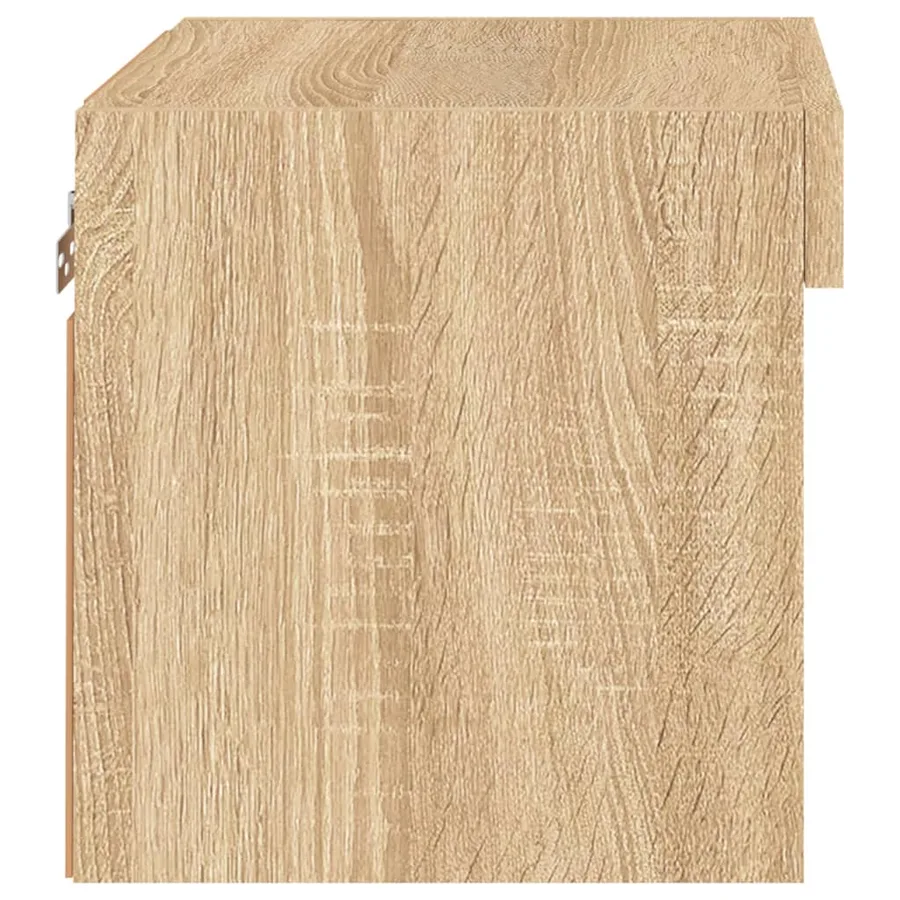 Table de chevet murale avec lumières LED chêne sonoma - 8