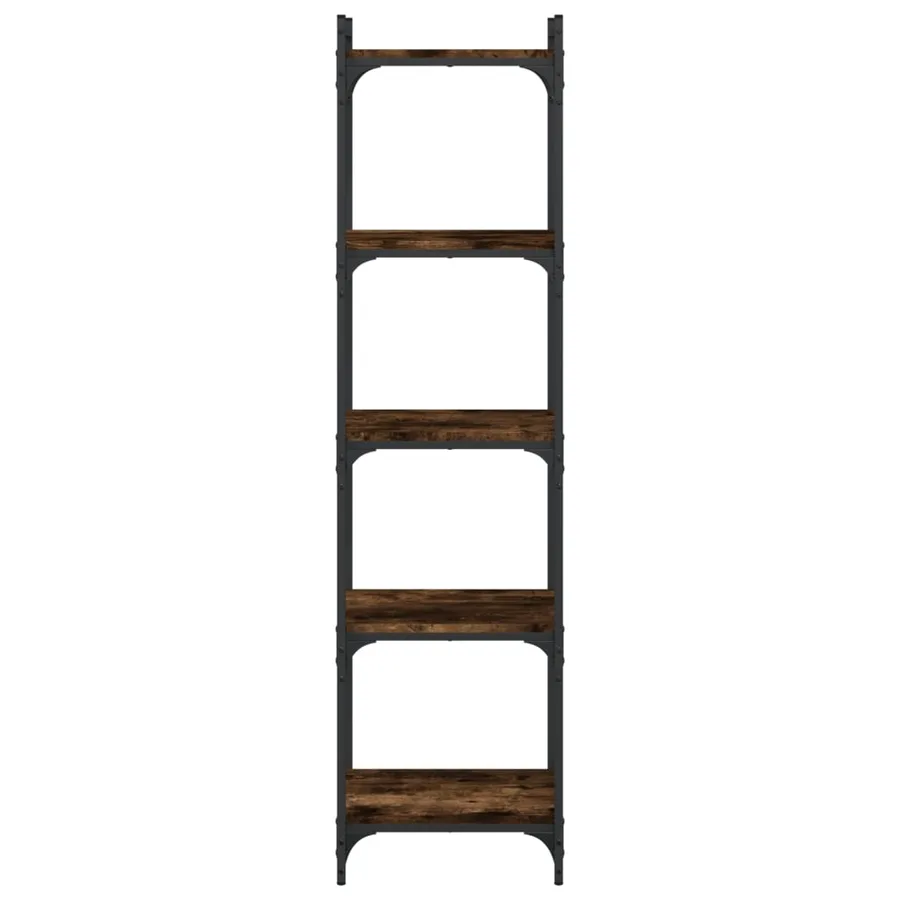 Bibliothèque 5 niveaux chêne fumé 40x30x154cm bois d'ingénierie - 4