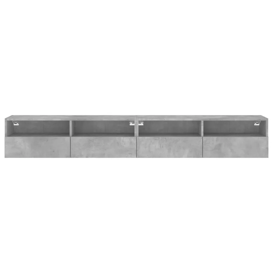 Meubles TV muraux 2pcs gris béton 100x30x30cm bois d'ingénierie - 7