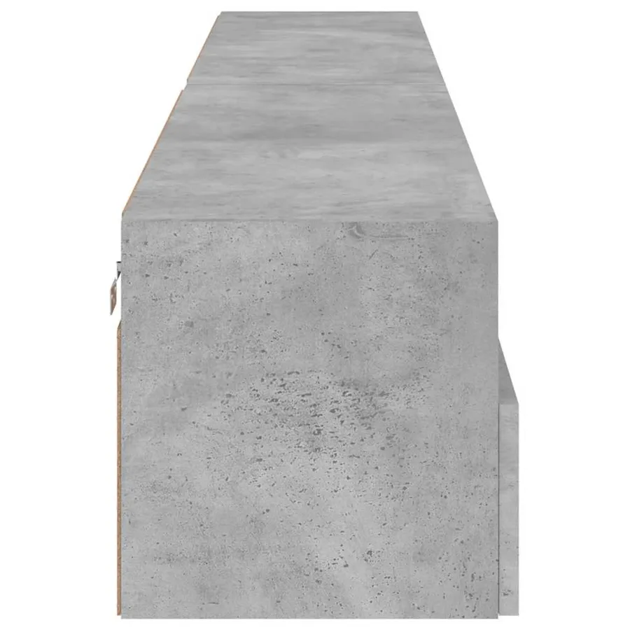 Meubles TV muraux 2pcs gris béton 100x30x30cm bois d'ingénierie - 8