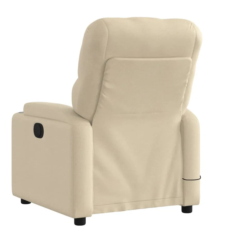 Fauteuil inclinable de massage crème tissu - 4