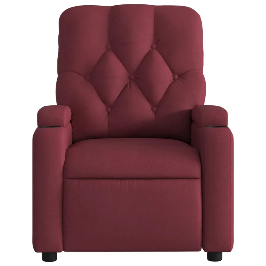 Fauteuil de massage inclinable Rouge bordeaux Tissu - 7