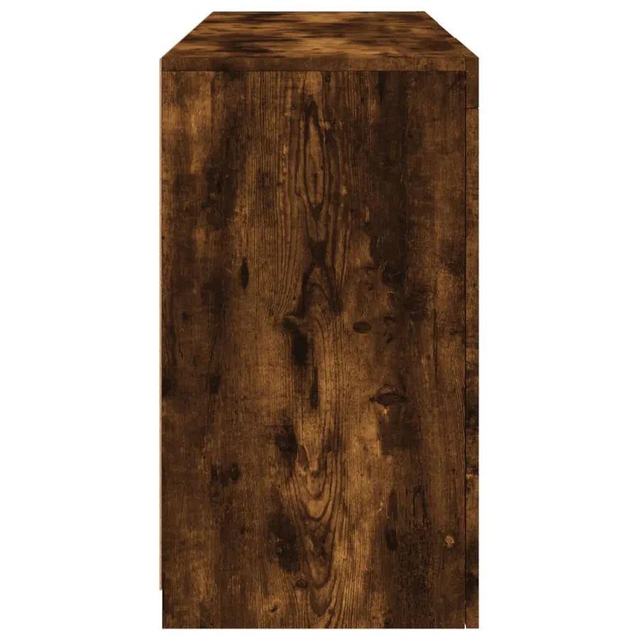 Buffet avec lumières LED chêne fumé 123x37x67 cm - 7