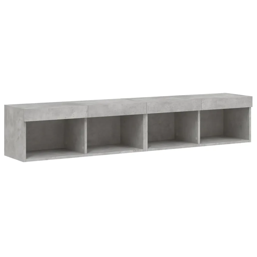 Meubles TV avec lumières LED 2 pcs gris béton 80x30x30 cm - 7