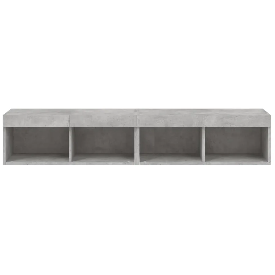 Meubles TV avec lumières LED 2 pcs gris béton 80x30x30 cm - 8