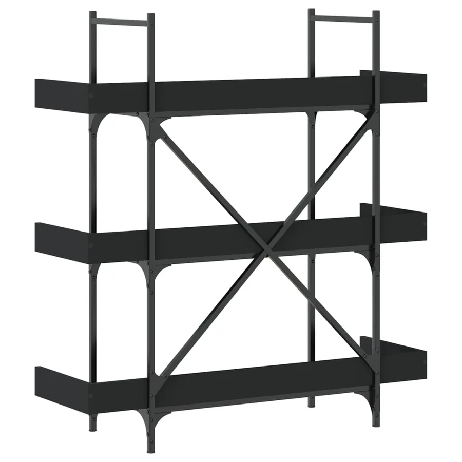 Bibliothèque à 3 niveaux noir 100x33x108,5 cm bois d'ingénierie - 6