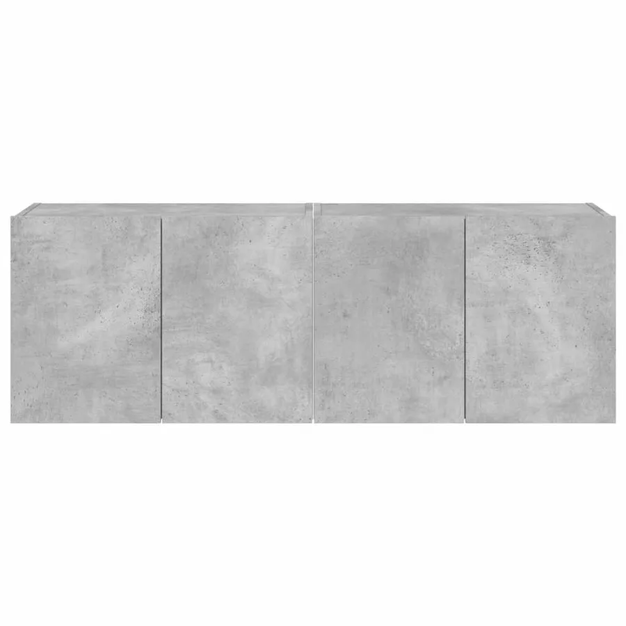 Meubles TV muraux et lumières LED 2pcs gris béton 60x35x41 cm - 8