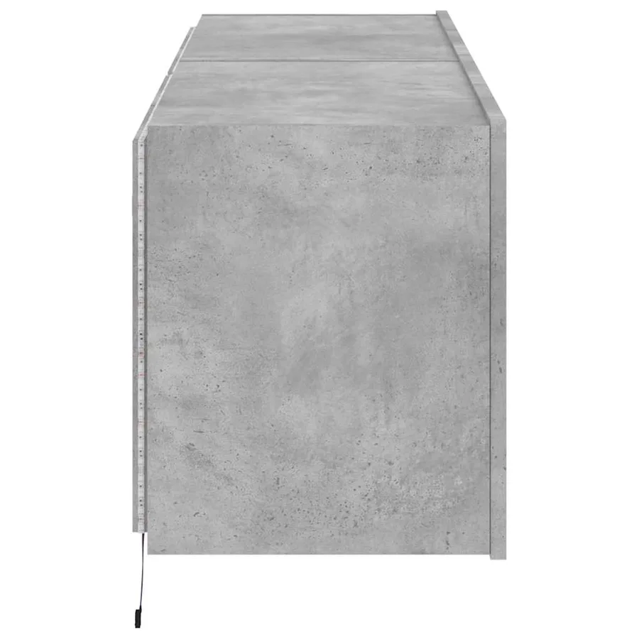 Meubles TV muraux et lumières LED 2pcs gris béton 60x35x41 cm - 9