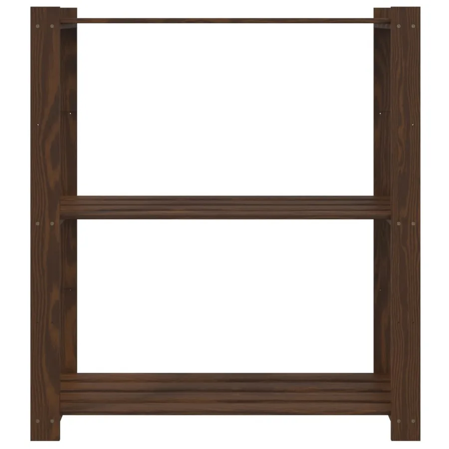 Support de rangement à 3 niveaux marron 80x38x90 cm bois de pin - 3