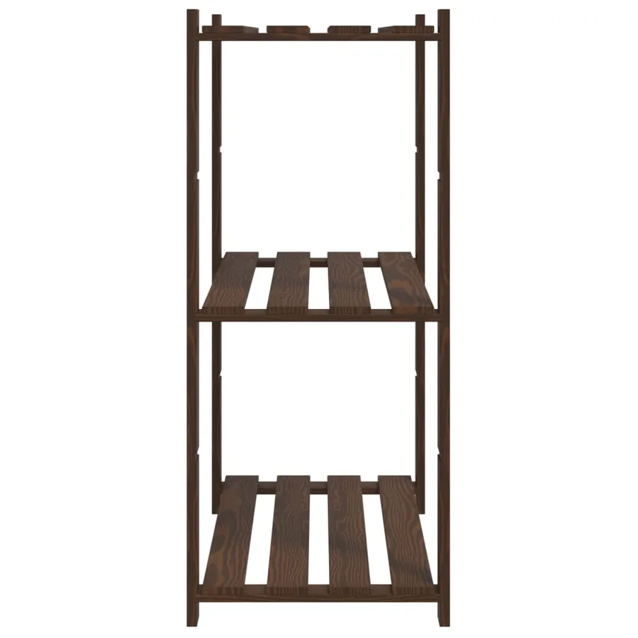 Support de rangement à 3 niveaux marron 80x38x90 cm bois de pin - 4