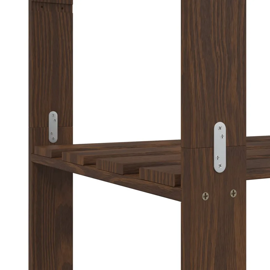 Support de rangement à 3 niveaux marron 80x38x90 cm bois de pin - 6