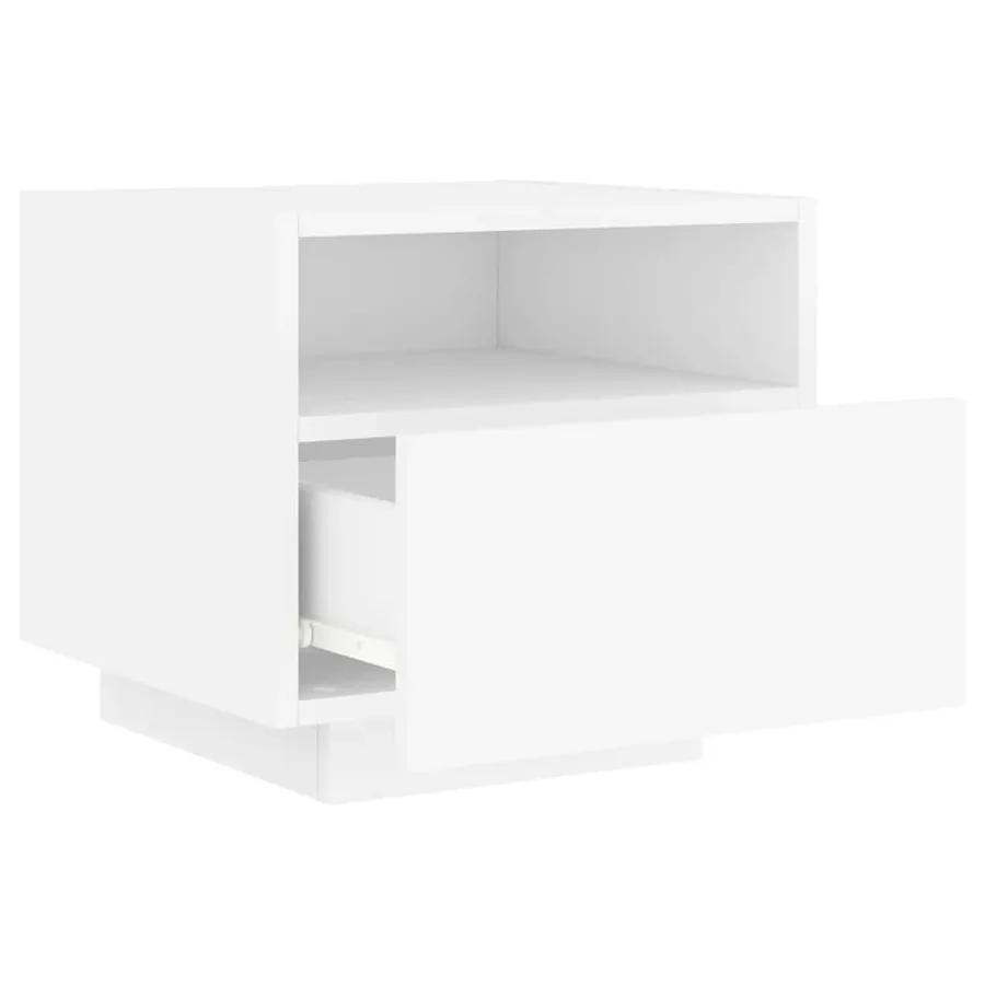 Armoires de chevet avec lumières LED 2 pcs blanc 40x39x37 cm - 6
