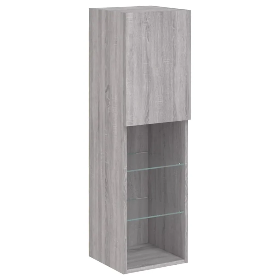 Meuble TV avec lumières LED sonoma gris 30,5x30x102 cm - 7