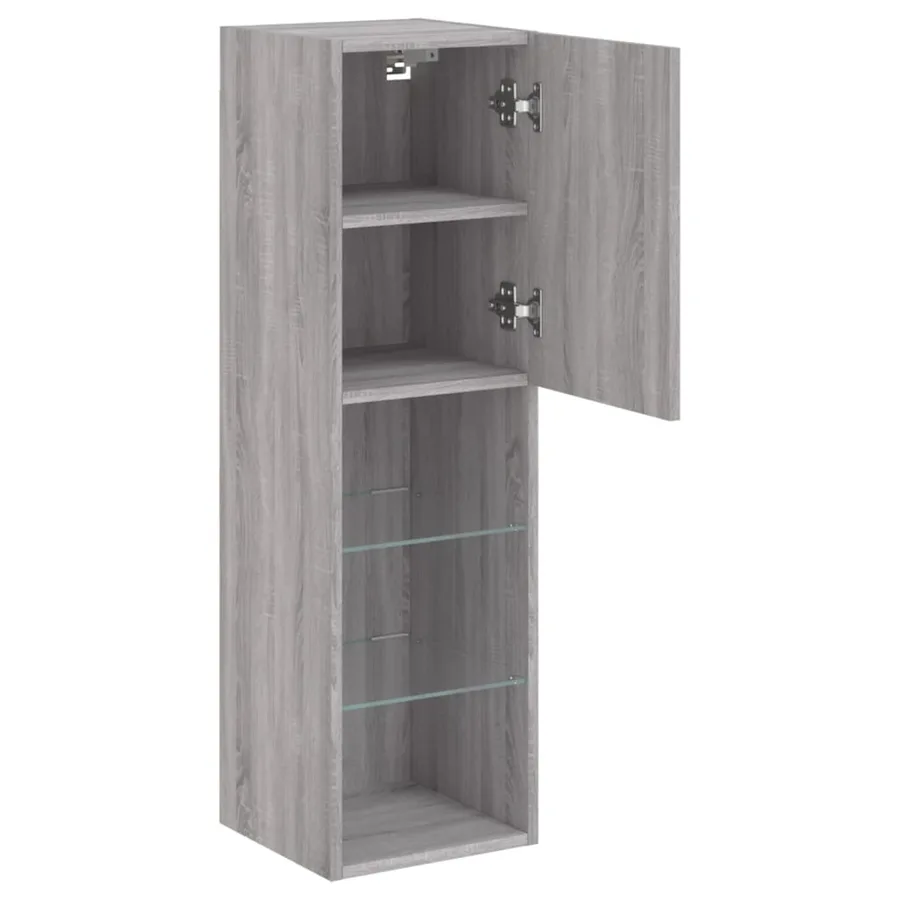 Meuble TV avec lumières LED sonoma gris 30,5x30x102 cm - 8