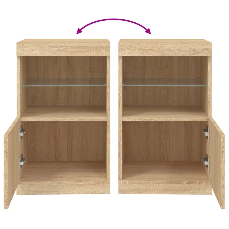Buffet avec lumières LED chêne sonoma 41x37x67 cm - 10