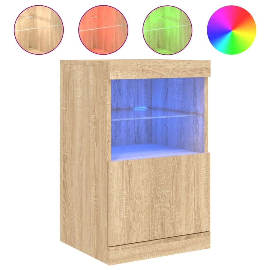 Buffet avec lumières LED chêne sonoma 41x37x67 cm - 2
