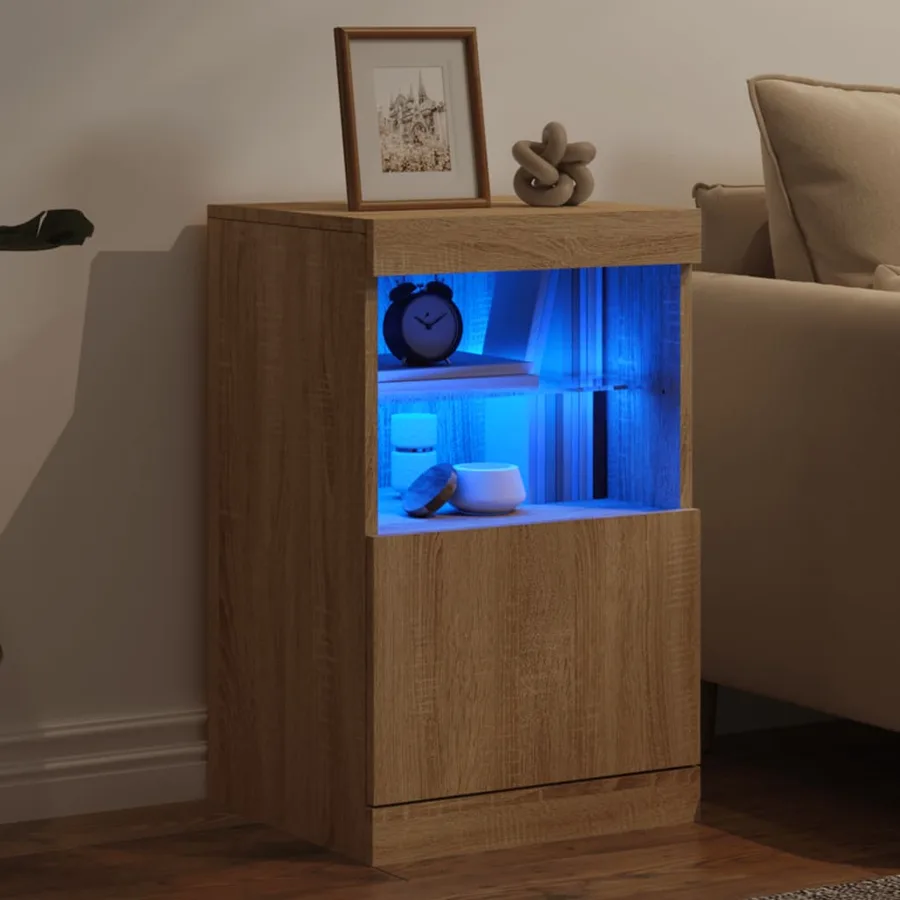 Buffet avec lumières LED chêne sonoma 41x37x67 cm - 4