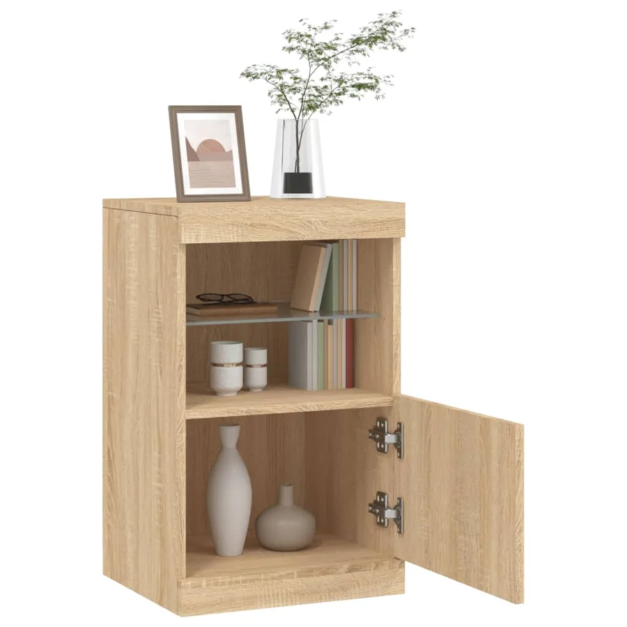 Buffet avec lumières LED chêne sonoma 41x37x67 cm - 5