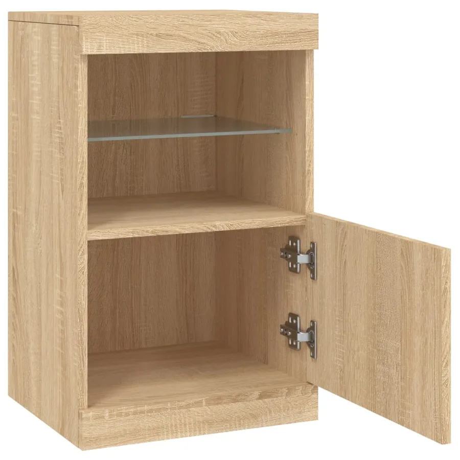 Buffet avec lumières LED chêne sonoma 41x37x67 cm - 7