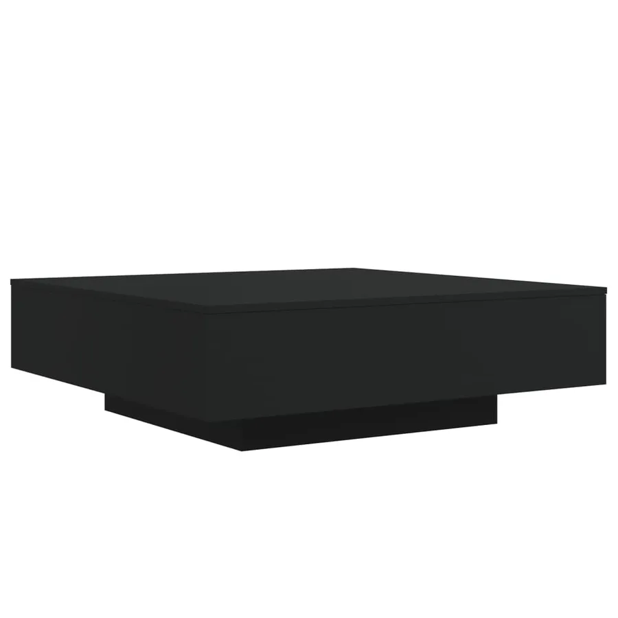 Table basse avec lumières LED noir 100x100x31 cm - 3