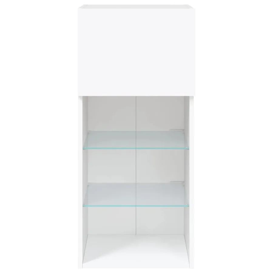 Meubles TV avec lumières LED 2 pcs blanc 40,5x30x90 cm - 9
