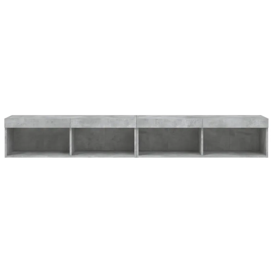 Meubles TV avec lumières LED 2 pcs gris béton 100x30x30 cm - 8