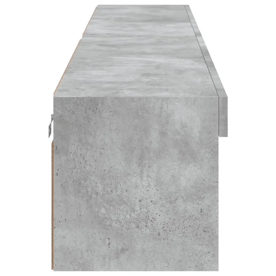 Meubles TV avec lumières LED 2 pcs gris béton 100x30x30 cm - 9