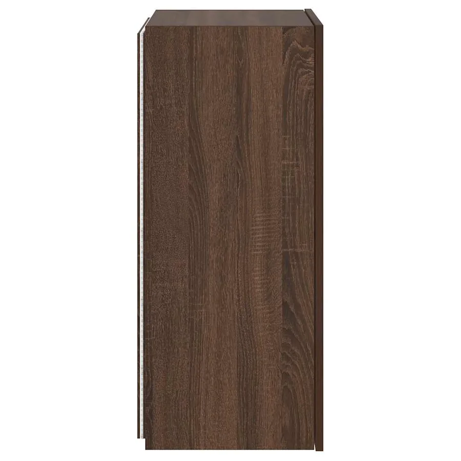 Meuble TV mural avec lumières LED chêne marron 40,5x35x80 cm - 9