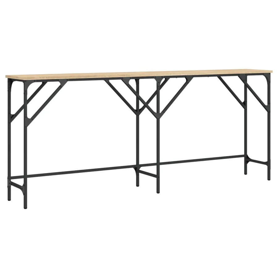 Table console chêne sonoma 180x29x75 cm bois d'ingénierie - 2
