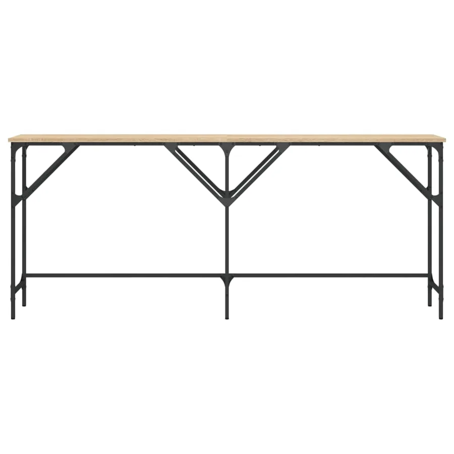 Table console chêne sonoma 180x29x75 cm bois d'ingénierie - 4