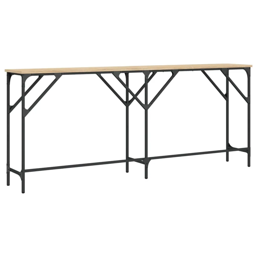 Table console chêne sonoma 180x29x75 cm bois d'ingénierie - 6
