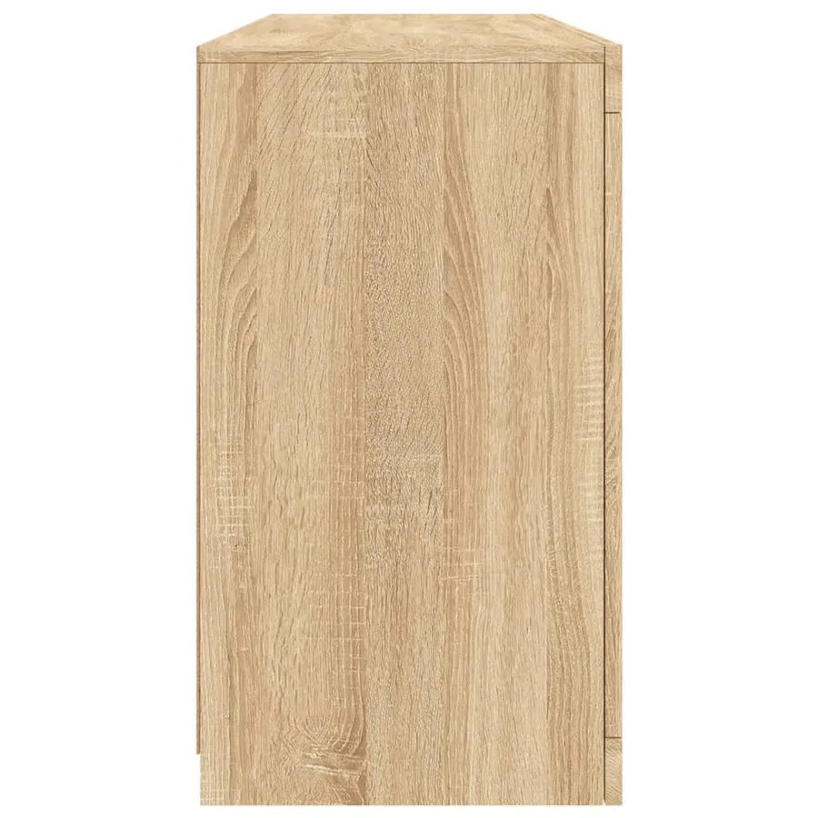 Buffet avec lumières LED chêne sonoma 142,5x37x67 cm - 7