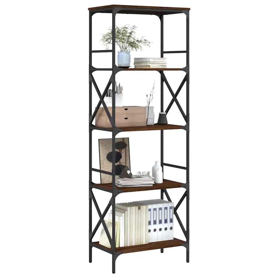 Bibliothèque à 5 niveaux chêne marron 59x35x171 cm - 3
