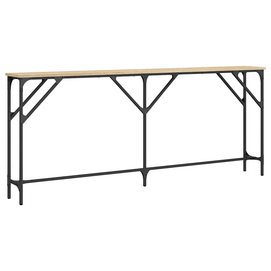 Table console chêne sonoma 180x23x75 cm bois d'ingénierie - 2