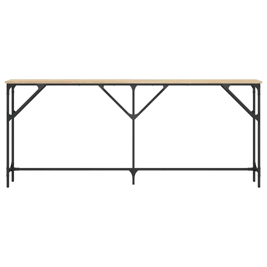 Table console chêne sonoma 180x23x75 cm bois d'ingénierie - 4