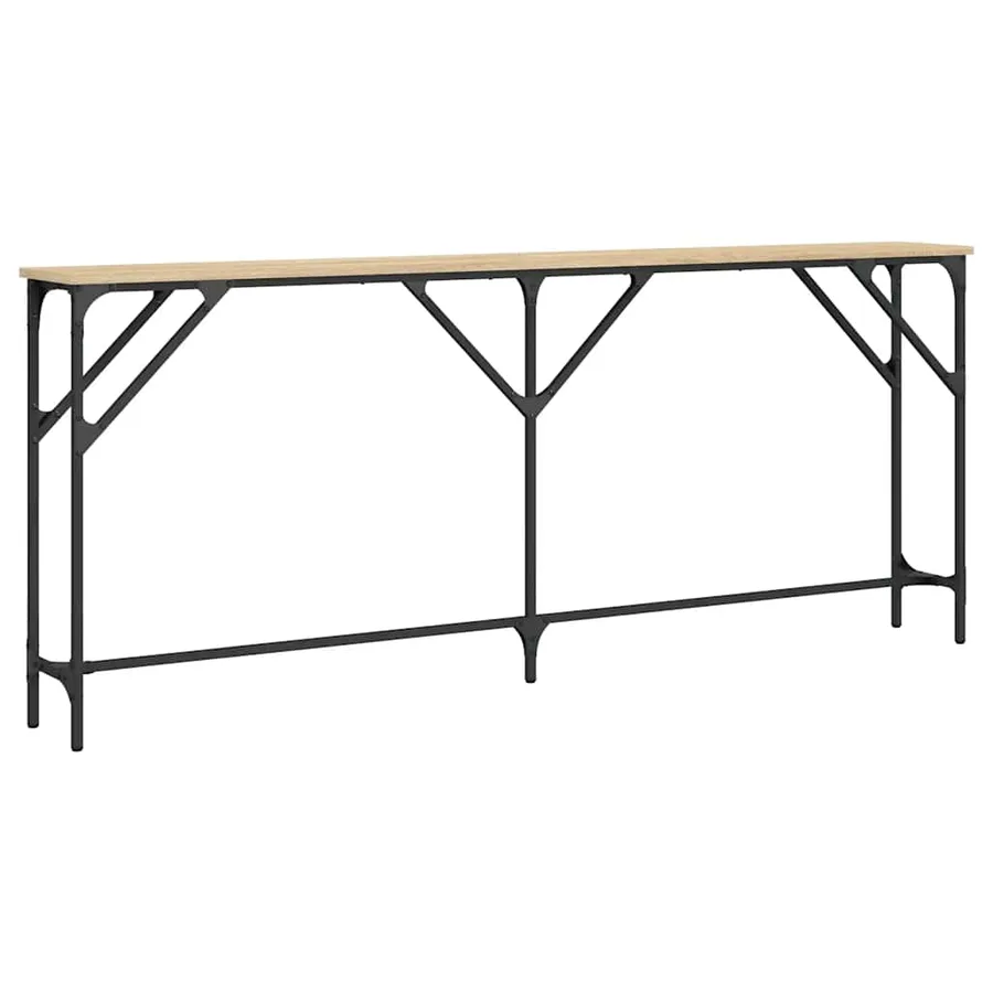 Table console chêne sonoma 180x23x75 cm bois d'ingénierie - 6