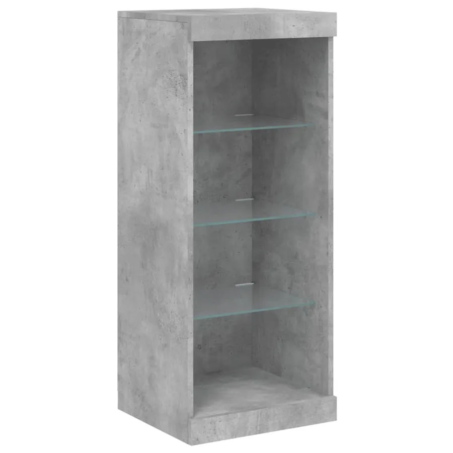 Buffet avec lumières LED gris béton 41x37x100 cm - 5