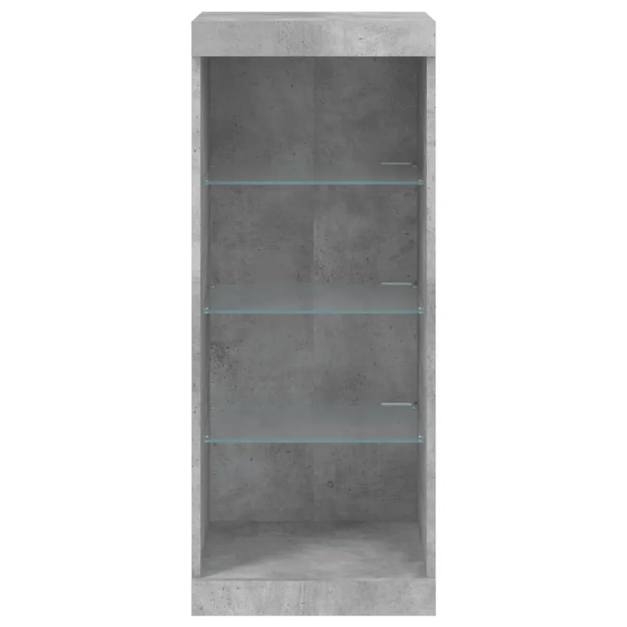 Buffet avec lumières LED gris béton 41x37x100 cm - 6