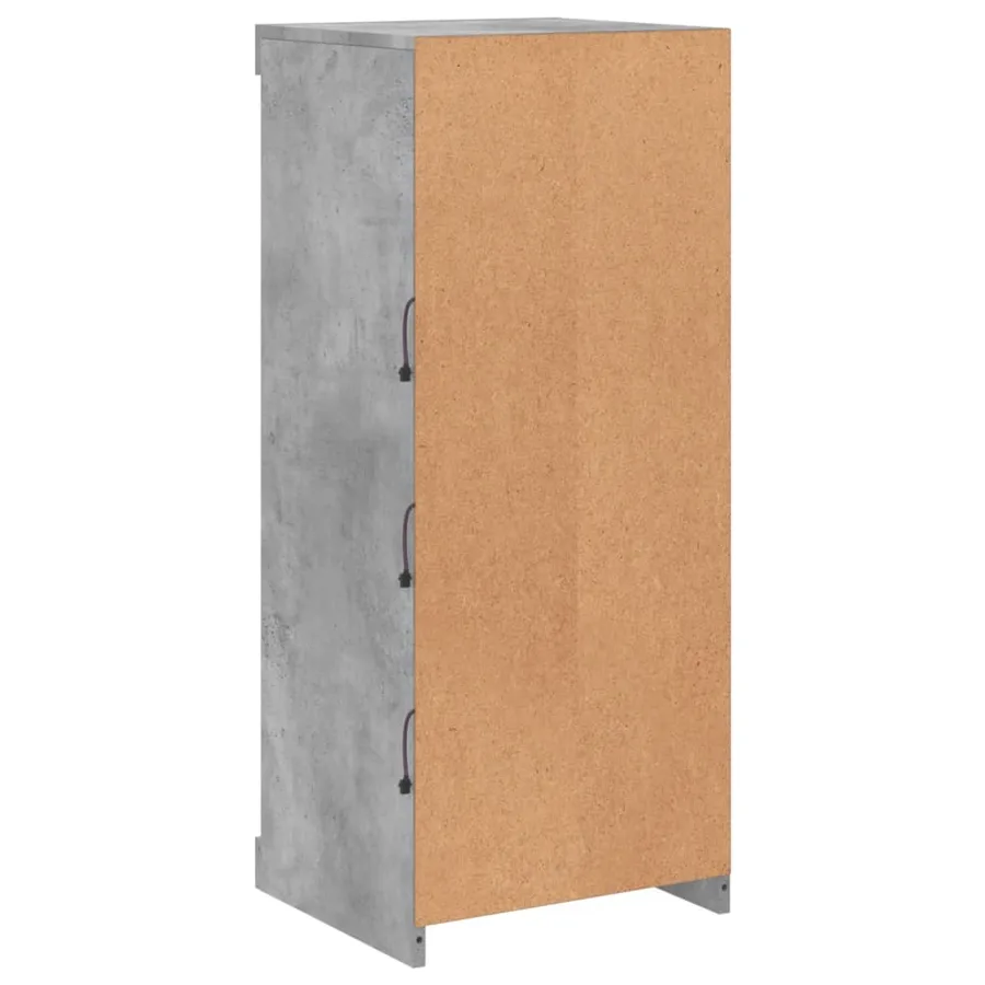 Buffet avec lumières LED gris béton 41x37x100 cm - 8