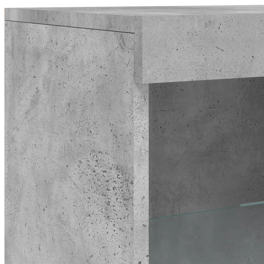 Buffet avec lumières LED gris béton 41x37x100 cm - 9