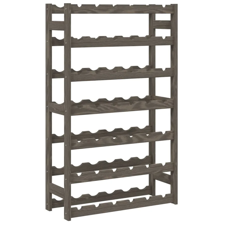 Casier à bouteilles pour 42 bouteilles gris bois pin solide - 2