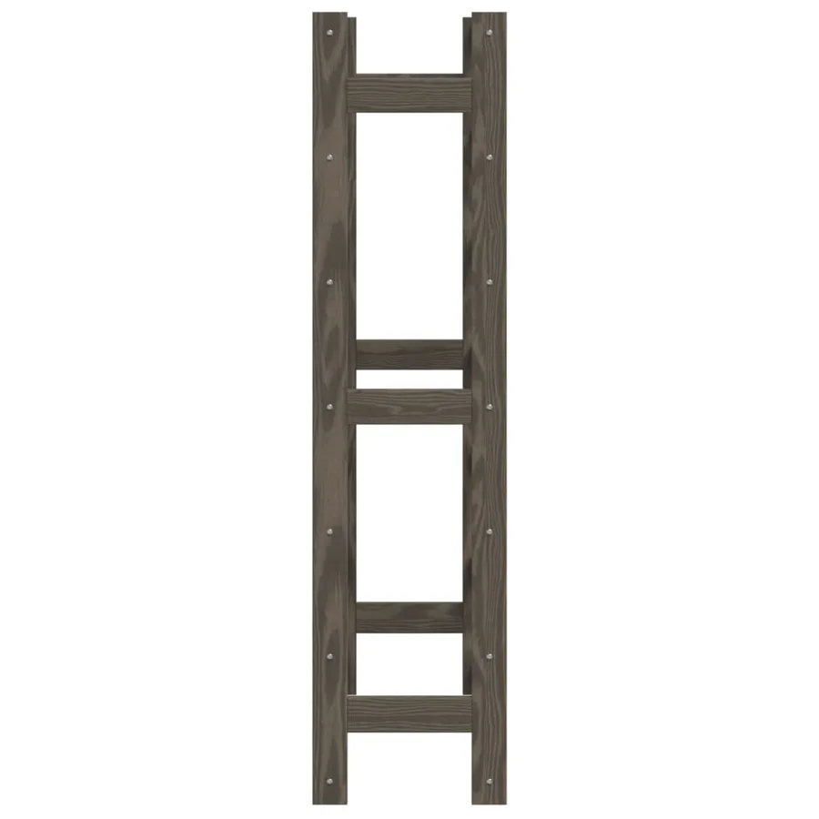 Casier à bouteilles pour 42 bouteilles gris bois pin solide - 4