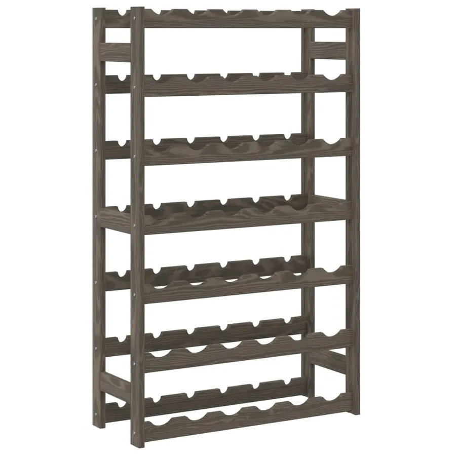 Casier à bouteilles pour 42 bouteilles gris bois pin solide - 5