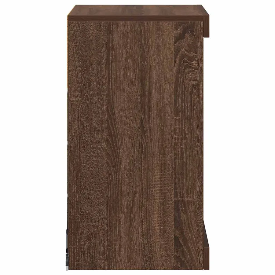 Buffet avec lumières LED chêne marron 41x37x67 cm - 7