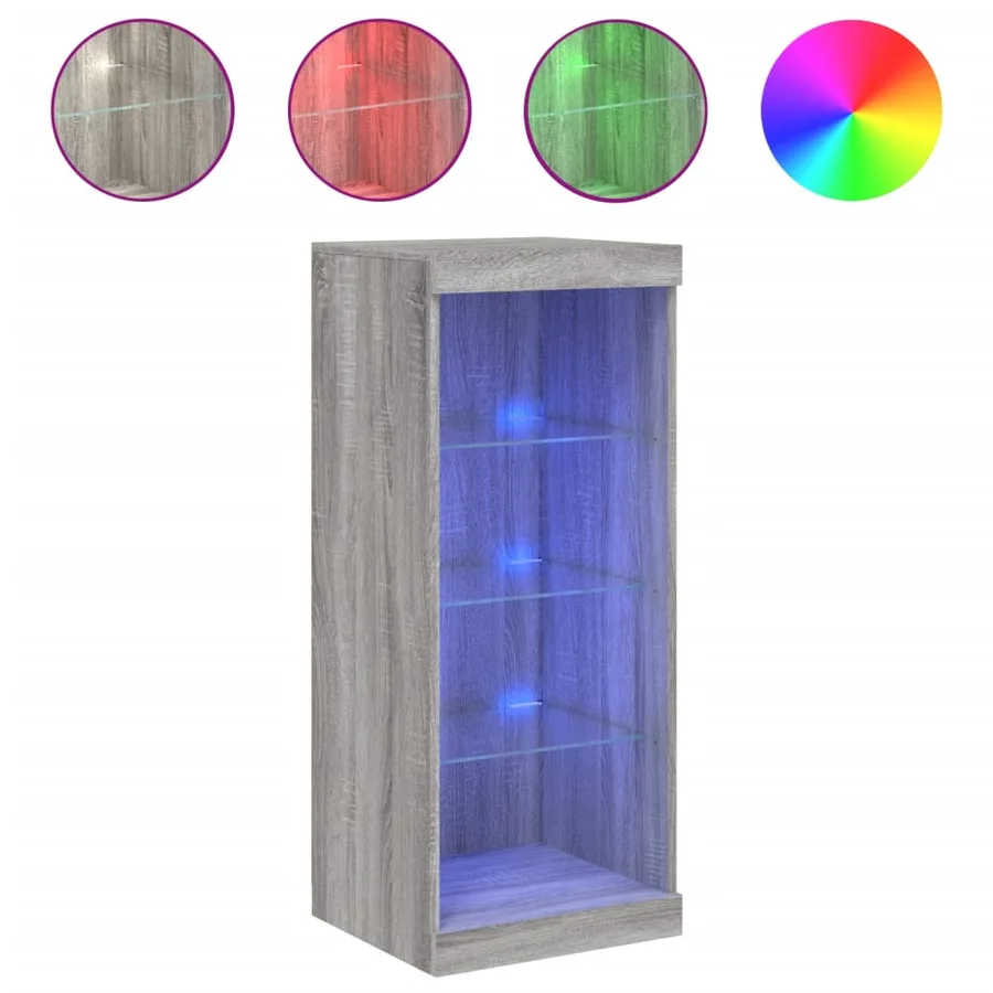 Buffet avec lumières LED sonoma gris 41x37x100 cm - 2